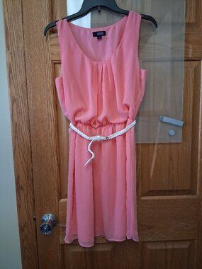 Ana size small chiffon layered dress with belt